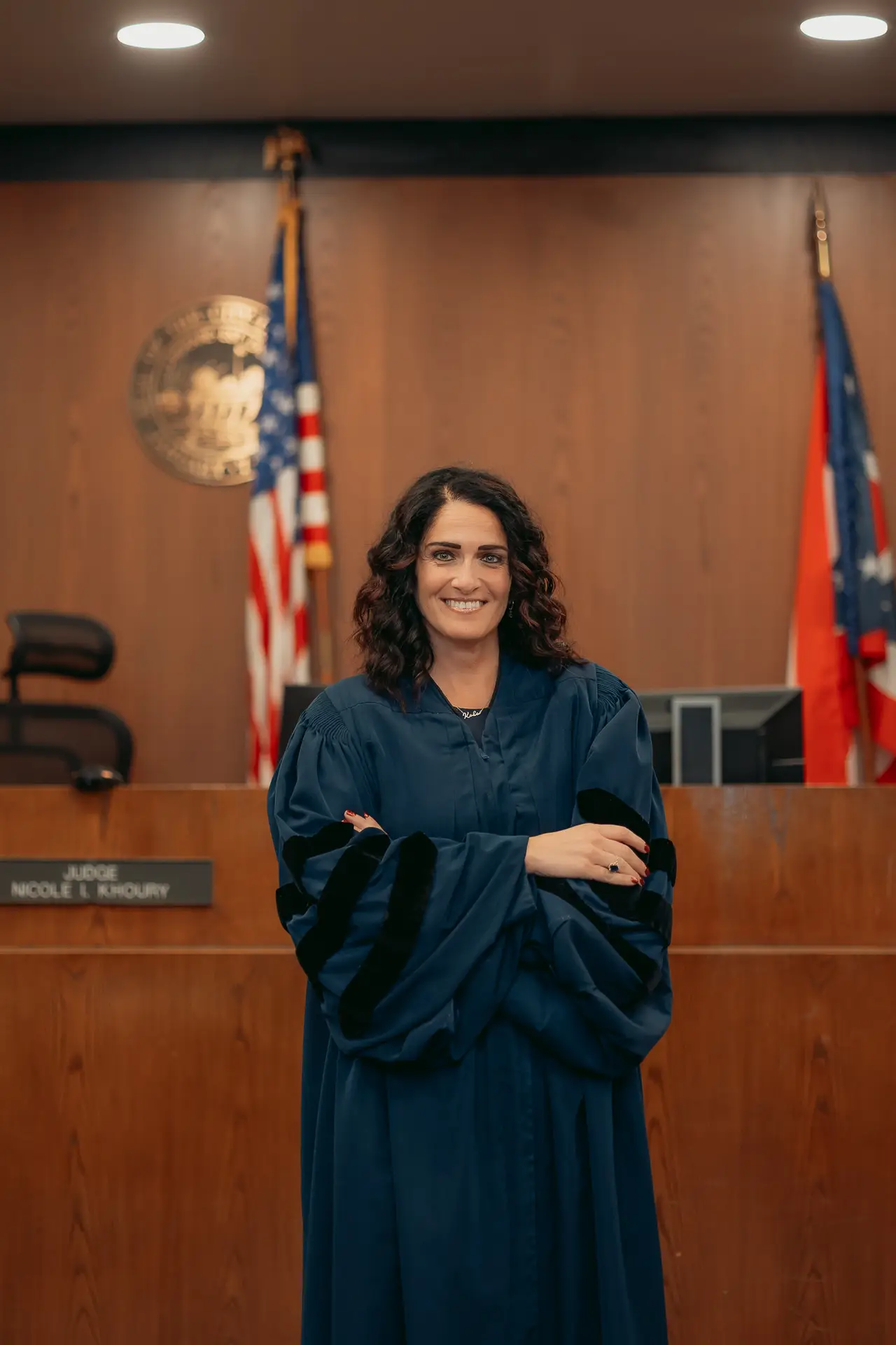 Judge Khoury in her courtroom